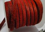 Hair-On Flat Leather- Red-5MM