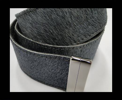 Hair-On Leather Belts-Grey -40mm