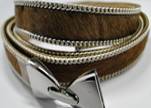 Hair-on leather with Chain - 14 mm - Light Brown
