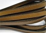 Italian Flat Leather 10mm-Double Stitched - Black edges - Sand