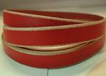Flat Leather- Natural Edges -Red-10mm