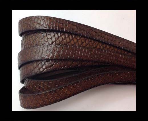 Italian leather 10mm Crocodile Style - Bruciato