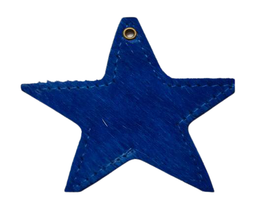 KC-Key Cord Star Shape 8cm blu hair-on