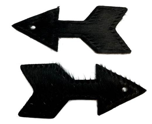 RoundKC-Key Cord Arrow Shape 4cm black hair-on