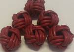Leather Beads -12mm-Red
