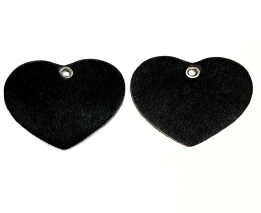 KC-Key Cord Heart Shape 4cm Black