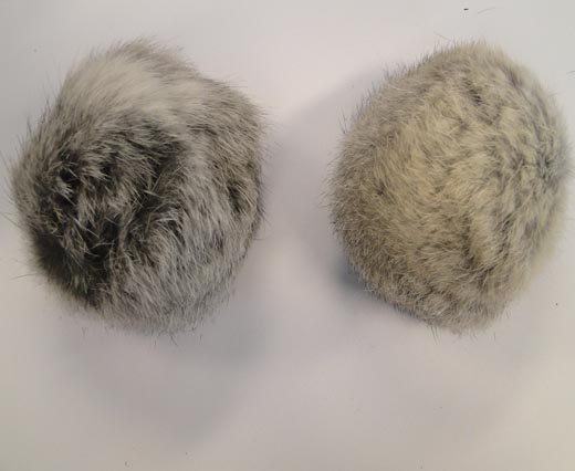 Rabbit Fur Pom Pom-Light Grey-9cms