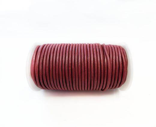 Round leather cord-2mm-Metallic Dark Pink
