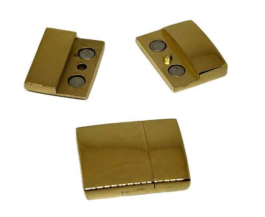Stainless Steel Magnetic Clasp,Gold,MGST-MGST-103-20*4mm