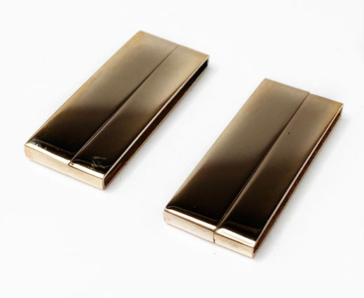 Stainless Steel Magnetic Clasp,Rose Gold,MGST-105-30*2,5mm