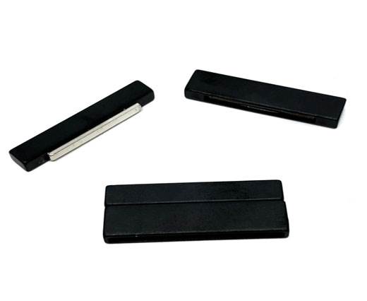 Stainless Steel Magnetic Clasp,Black Matt,MGST-105-40*3mm