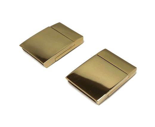 Stainless Steel Magnetic Clasp,Gold,MGST-104-15*3mm