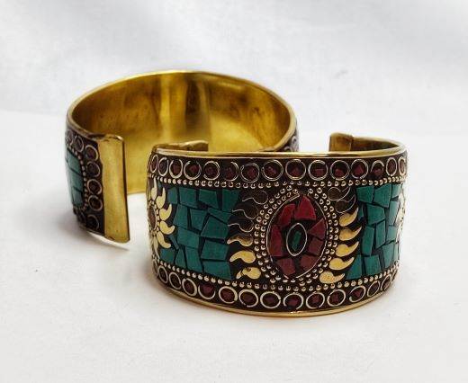 Mosaic brass cuff Style 6 - 4,5 cm