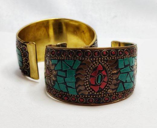 Mosaic brass cuff Style 7 - 4,5 cm