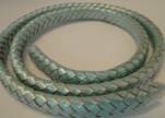 Oval Regaliz braided cords - 10mm-Metallic Mint