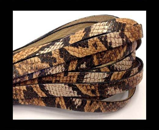 RoundItalian Flat Leather 10mm by 2mm-Crocodile Tan