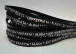 Real Flat Leather-LEV SKRATTA ÄLSKA-5mm-black with silver