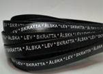 Real Flat Leather-LEV  SKRATTA  ÄLSKA-10mm- black with silver