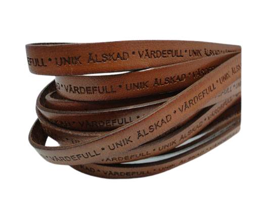 Real Flat Leather-LEV  SKRATTA  ÄLSKA-10mm- brown