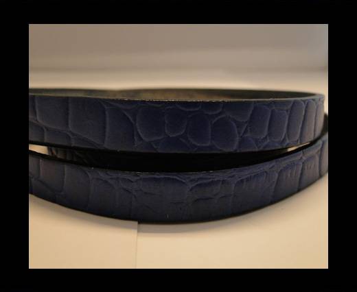 Real Leather Croco Print - Blue-10mm