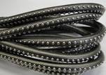 Real Nappa Leather Cords with studs - 6mm Gun barrel