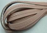 Real Nappa Leather with stitch in the middle-5mm-Pastel Pink