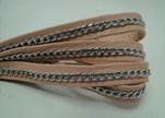 Real Nappa Leather Chain Stitched-10mm-Single-Pastel Pink