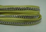 Real Nappa Leather Chain Stitched-10mm-Single-Yellow
