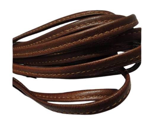 Real nappa leather stitched - 5mm - Chocolate Brown
