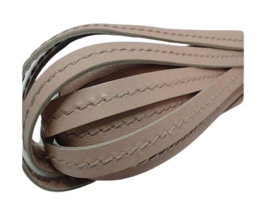 Real Nappa Leather with stitch in the middle-10mm-Pastel Pink