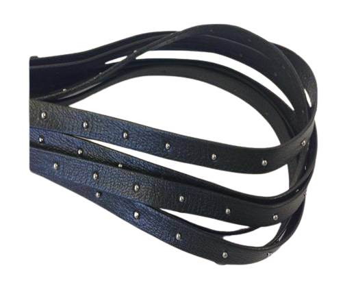 Real Nappa Leather with studs - 10mm - Dark Blue
