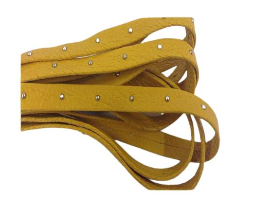 Real Nappa Leather with studs - 10mm - Pastel Yellow
