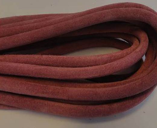 Round stitched nappa leather cord Pink-4mm