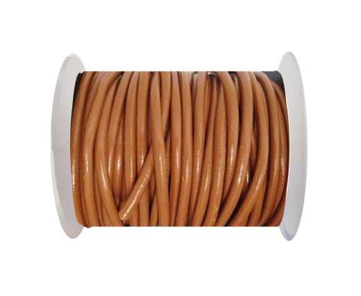 Round Leather Cord - Brown - 4mm