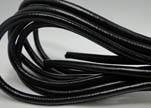 Round stitched nappa leather cord Black - 8mm