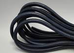 Round stitched nappa leather cord Navy Blue - 8mm