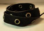 Real Suede Leather with Rivet -Dark Brown-10mm