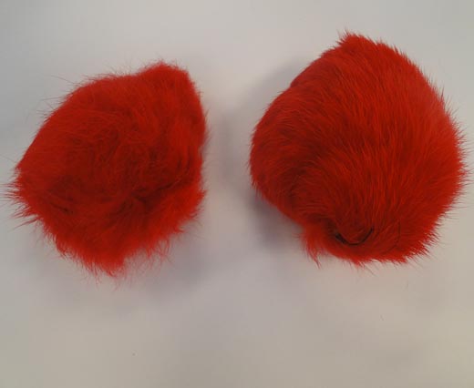 Rabbit Fur Pom Pom-Red-9cms