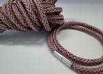 Round Braided Leather Cord-Light Violet-4mm