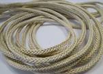 Round Braided Leather Cord-Pastel Yellow-4mm