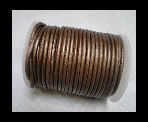 Round Leather Cord 4mm- Metallic Tamba
