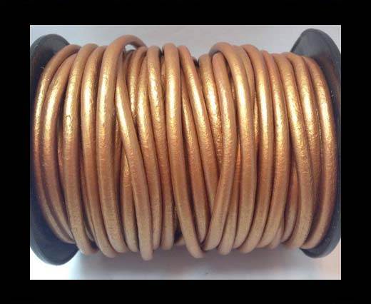 Round Leather Cord 4mm-Metallic Bronze