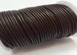 Round Leather Cord  - Chocolate Brown - 1mm