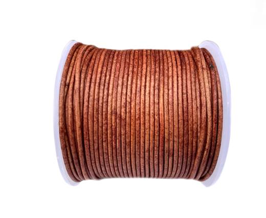 Round Leather Cord-1,5mm- VINTAGE ,Fuschia