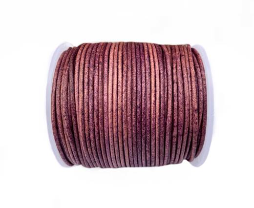 Round Leather Cord-1,5mm- VINTAGE Fucsia