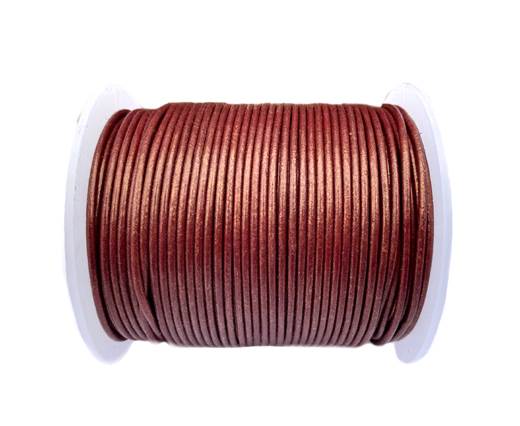 RoundRound Leather Cord -1mm- Metallic Morocean Red