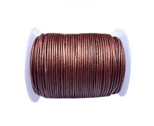 Round Leather Cord -1mm- Metallic Bordeaux