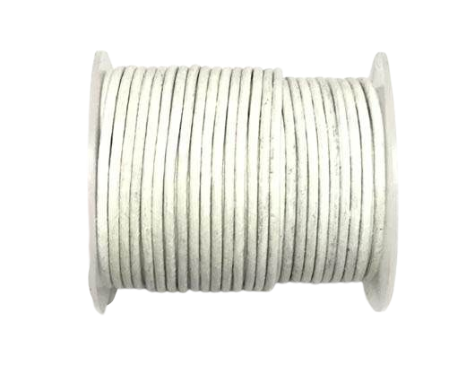 Round Leather cords  2,5mm -White