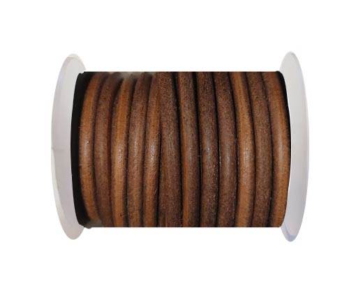 Round leather Cords - 6mm - Dark Natural