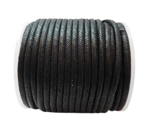 Round Wax Cotton Cords - 3mm - Black